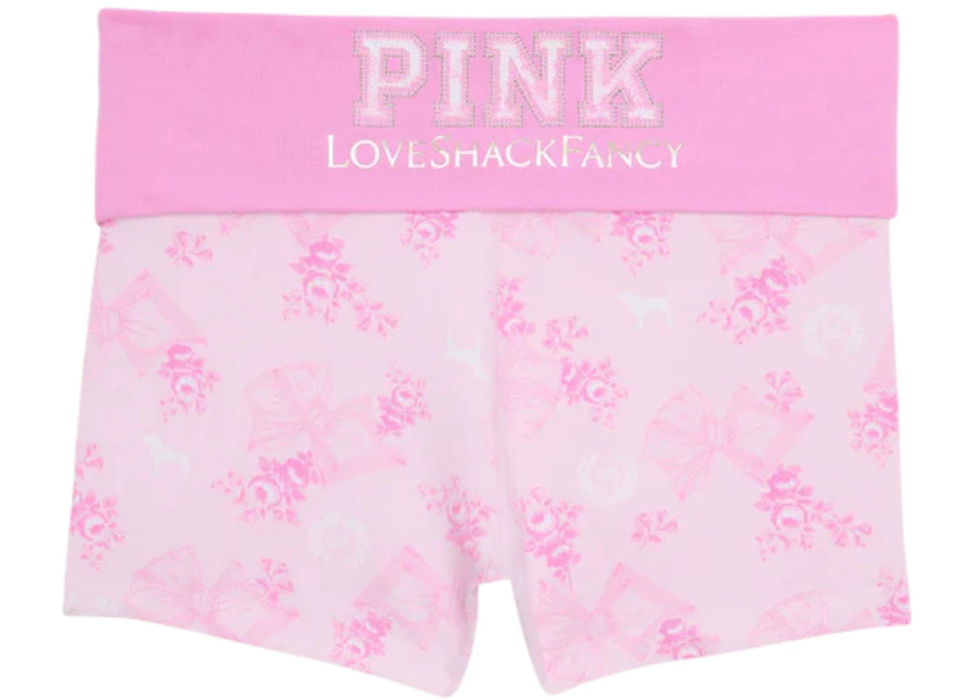 PINK x LoveShackFancy Cotton Foldover Micro Shorts Beaux Icons
