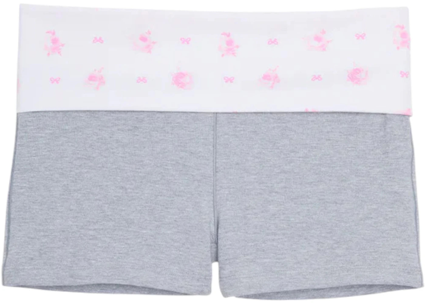 PINK x LoveShackFancy Cotton Foldover Micro Shorts Medium Heather Grey