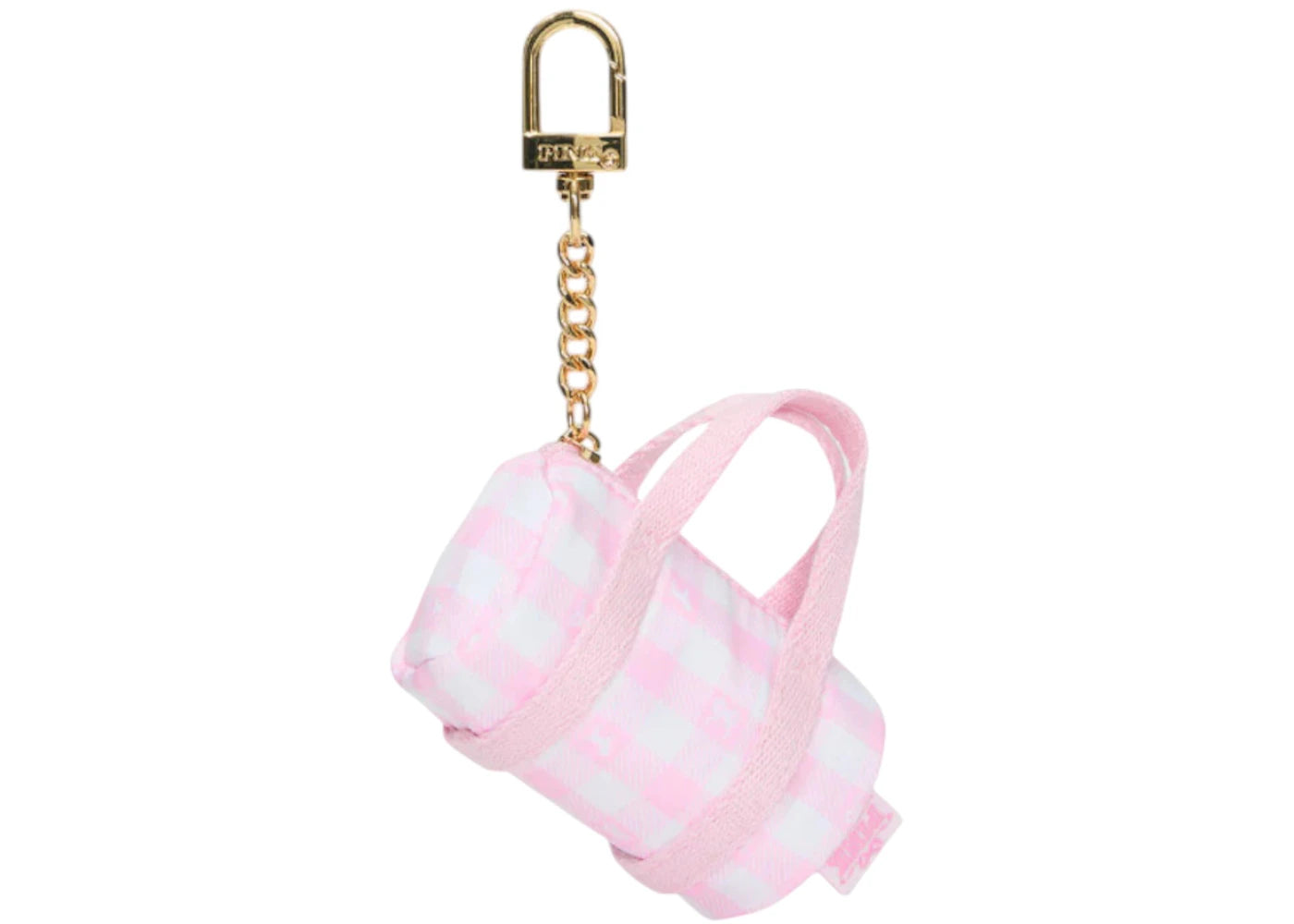 PINK x LoveShackFancy Mini Duffle Keychain Charm Icon Gingham