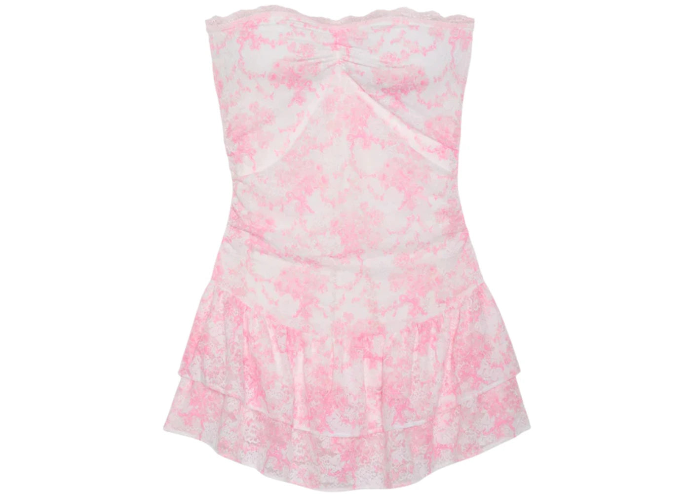 PINK x LoveShackFancy Strapless Lace Mini Dress Charlamagne Harbor