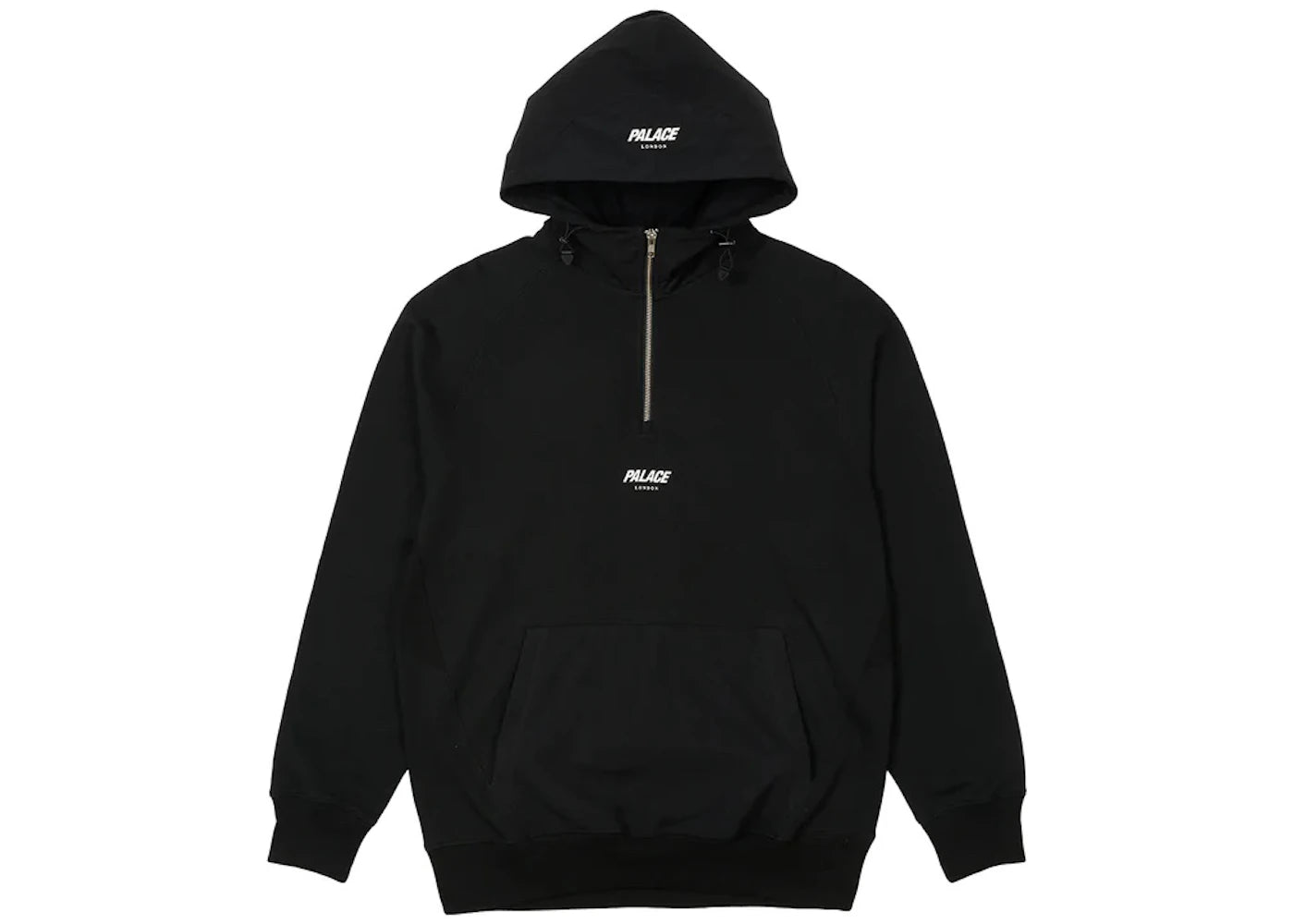 Palace 1/4 Zip Cotton Panel Hood Black
