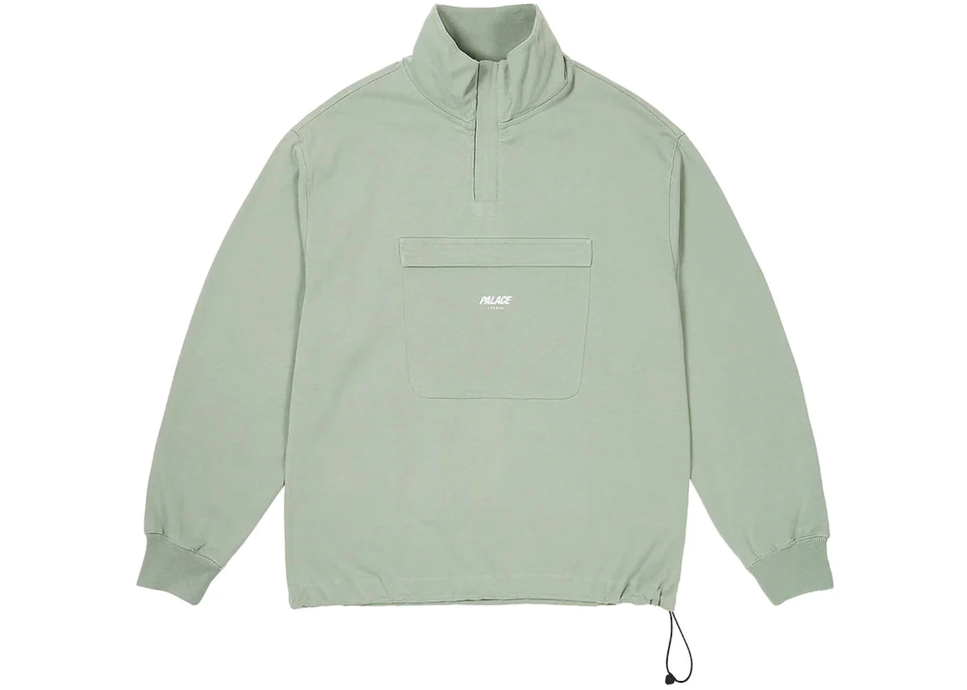 Palace 1/4 Zip Washed Funnel Jade
