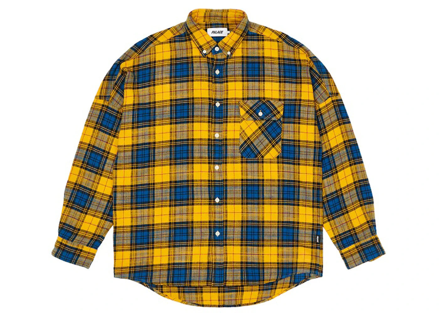 Palace Flannel Drop Shoulder Shirt Yellow