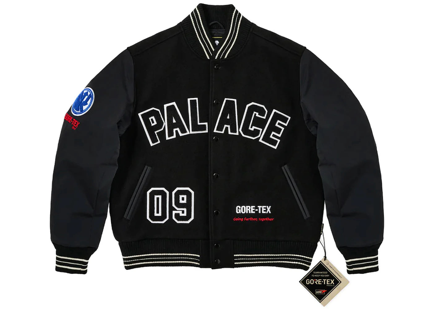 Palace GORE-TEX Going Further Varsity Jacket Black