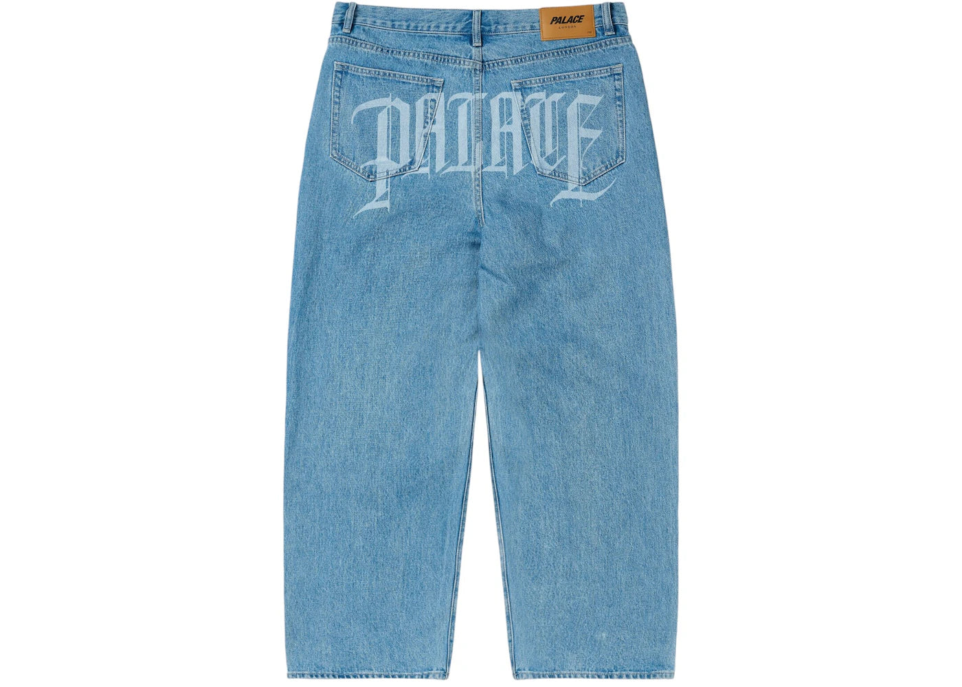 Palace P90 Baggy Script Jean Distressed Light Stone Wash