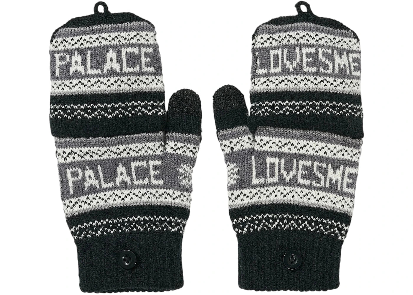Palace Loves Me Knitted Gloves Black
