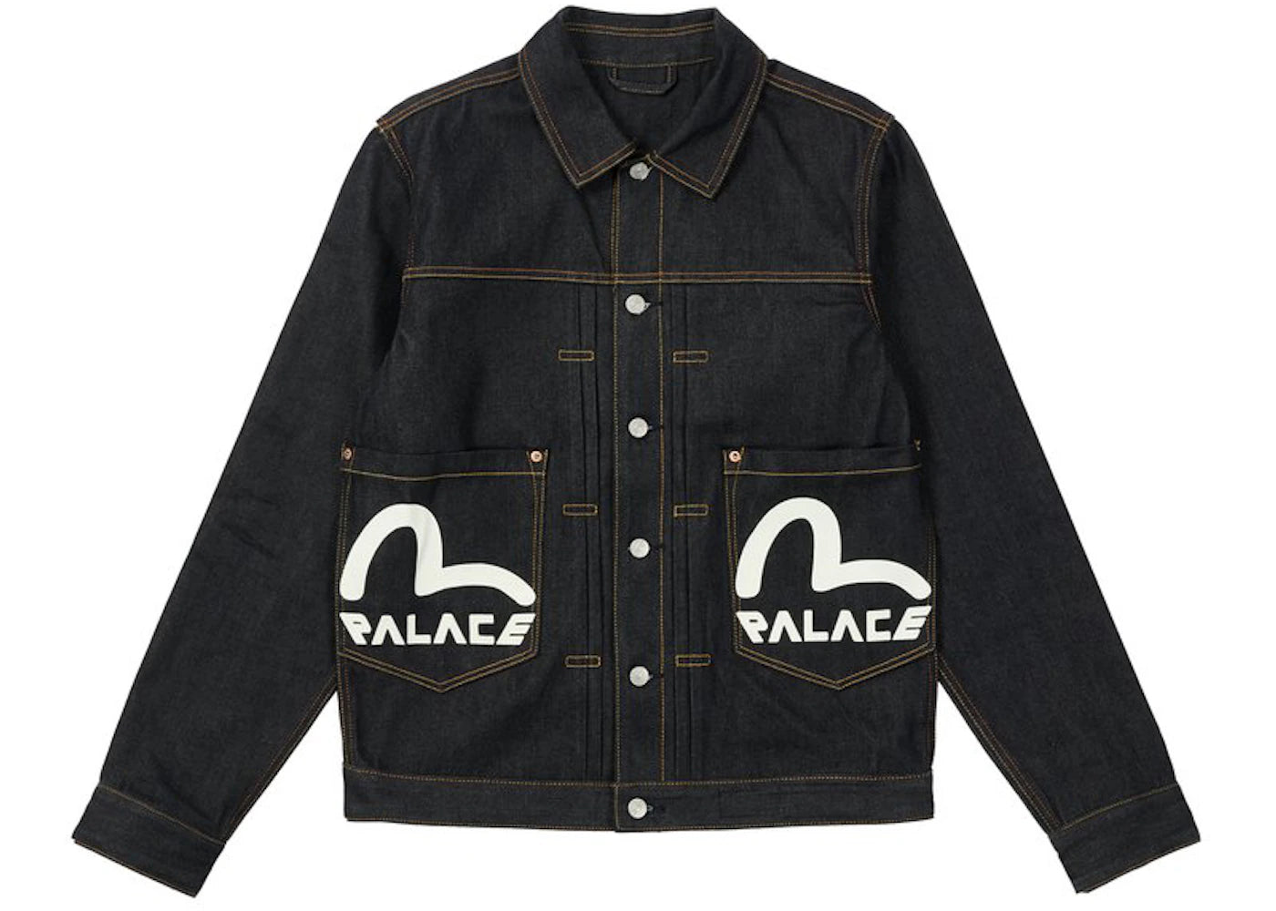 Palace x Evisu Classic Seagull Denim Jacket Indigo Raw