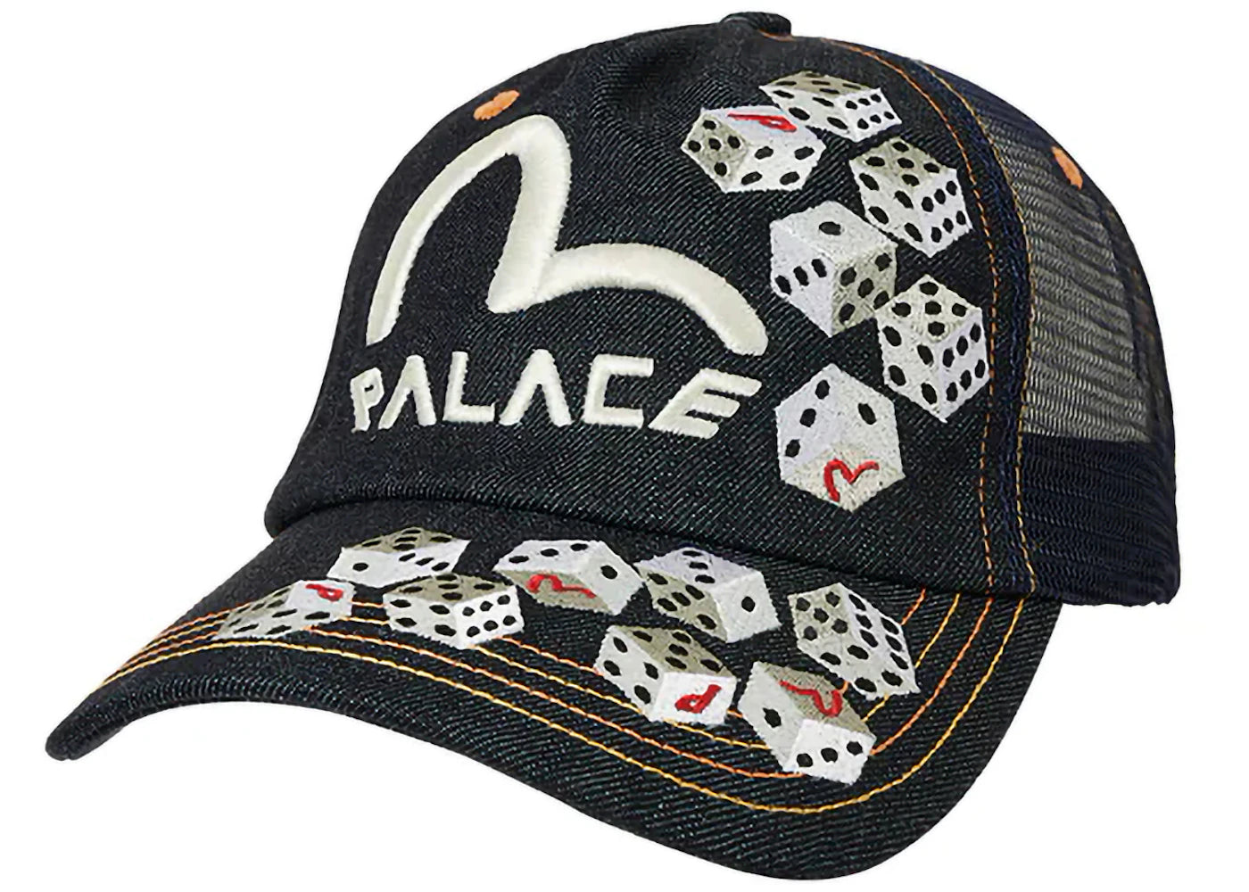 Palace x Evisu Dice Mesh Trucker Raw
