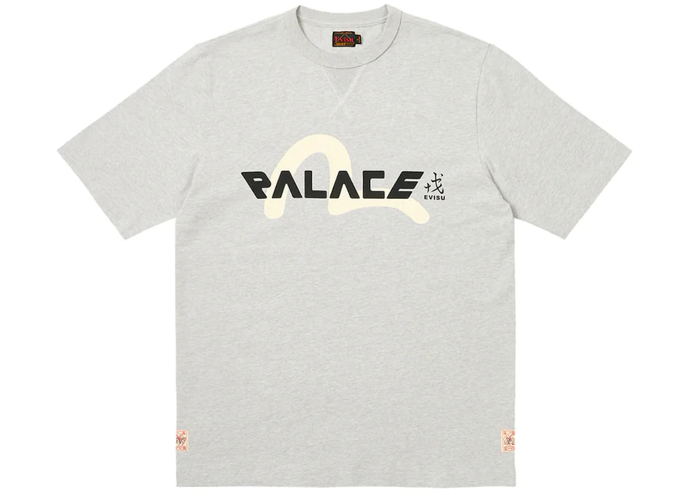 Palace x Evisu Logo T-Shirt Grey Marl