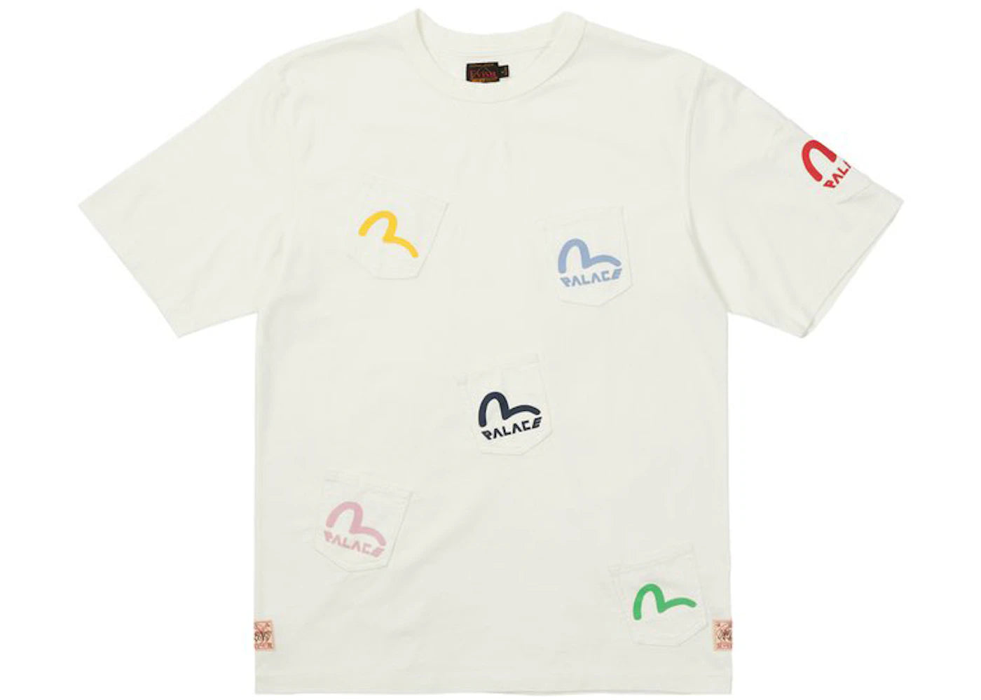 Palace x Evisu Multi Pocket T-shirt Egret