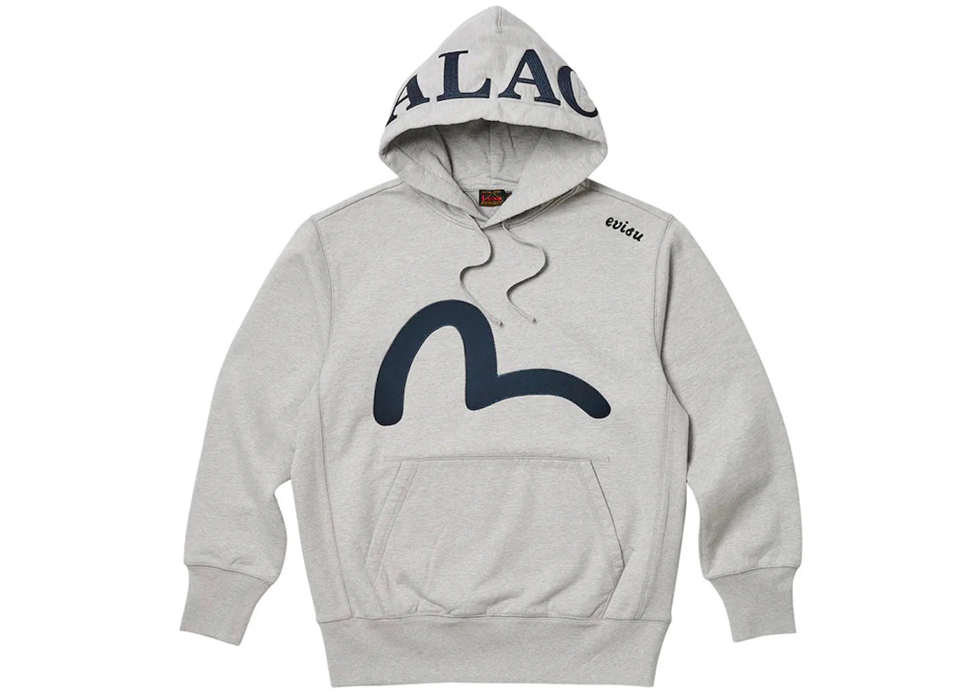 Palace x Evisu Seagull Hood Grey Marl