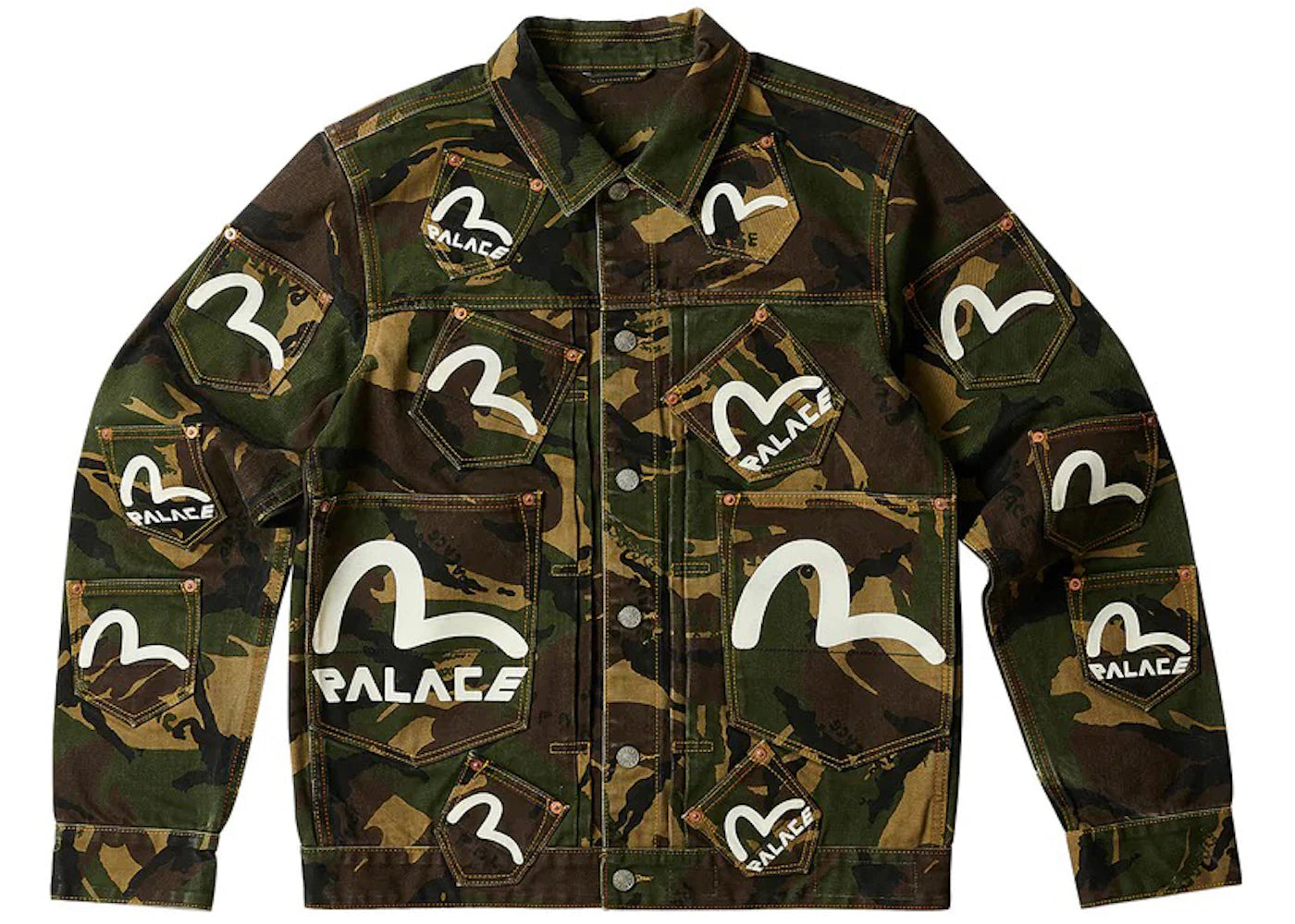 Palace x Evisu Type One Denim Jacket Camo