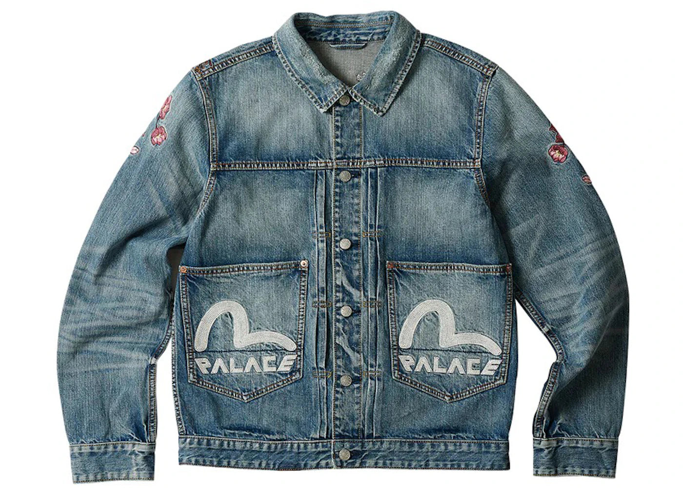 Palace x Evisu Type One Denim Jacket Stone Wash
