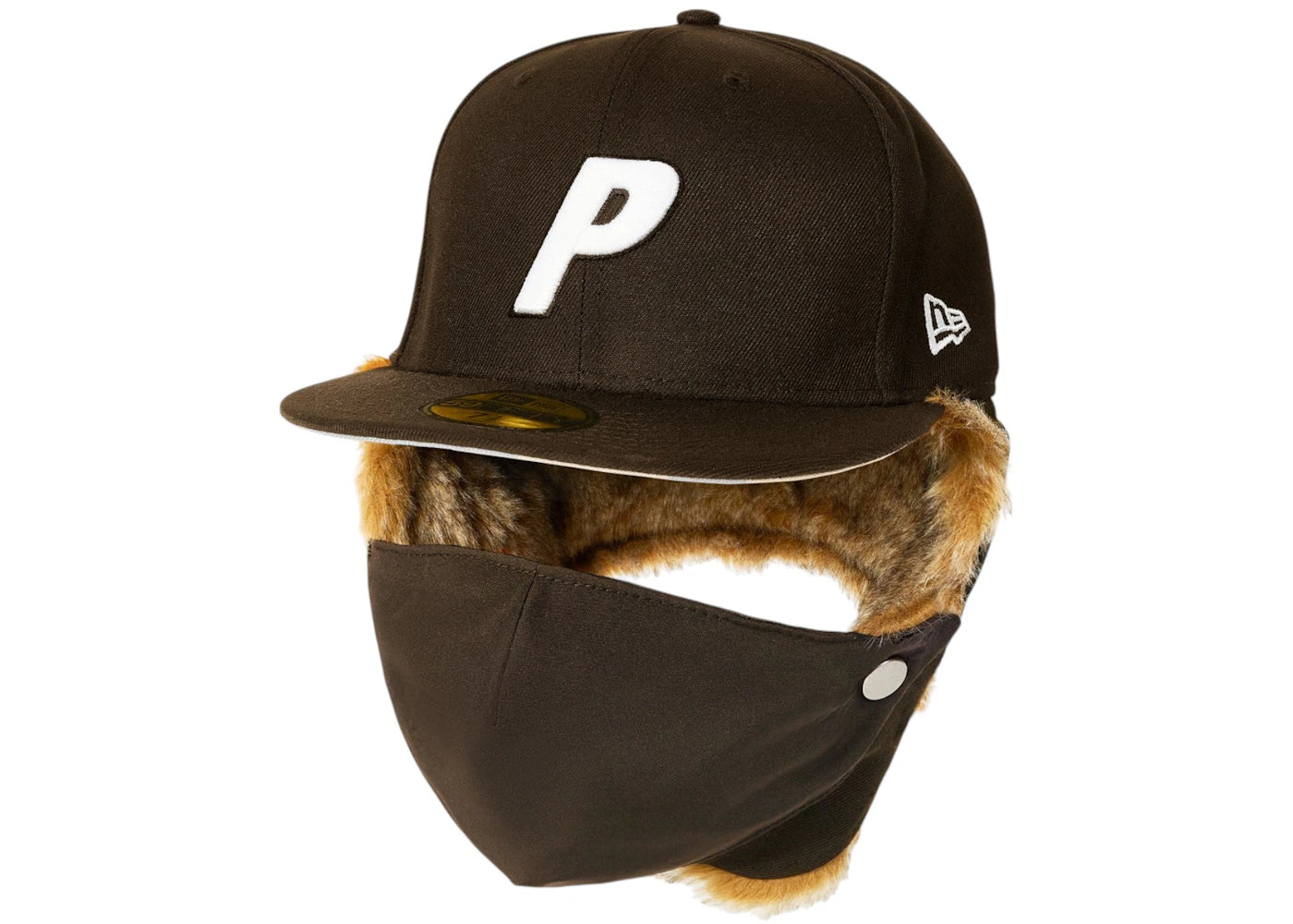 Palace x New Era Mask Dogear 59Fifty Fitted Cap Brown