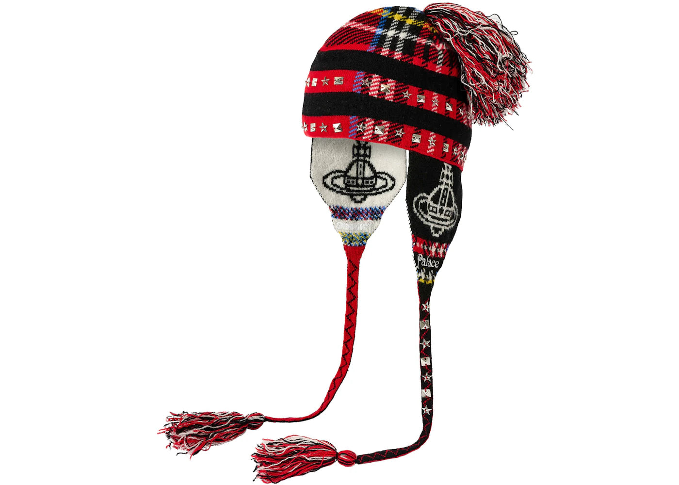 Palace x Vivienne Westwood Orb Knit Earflap Beanie Tartan