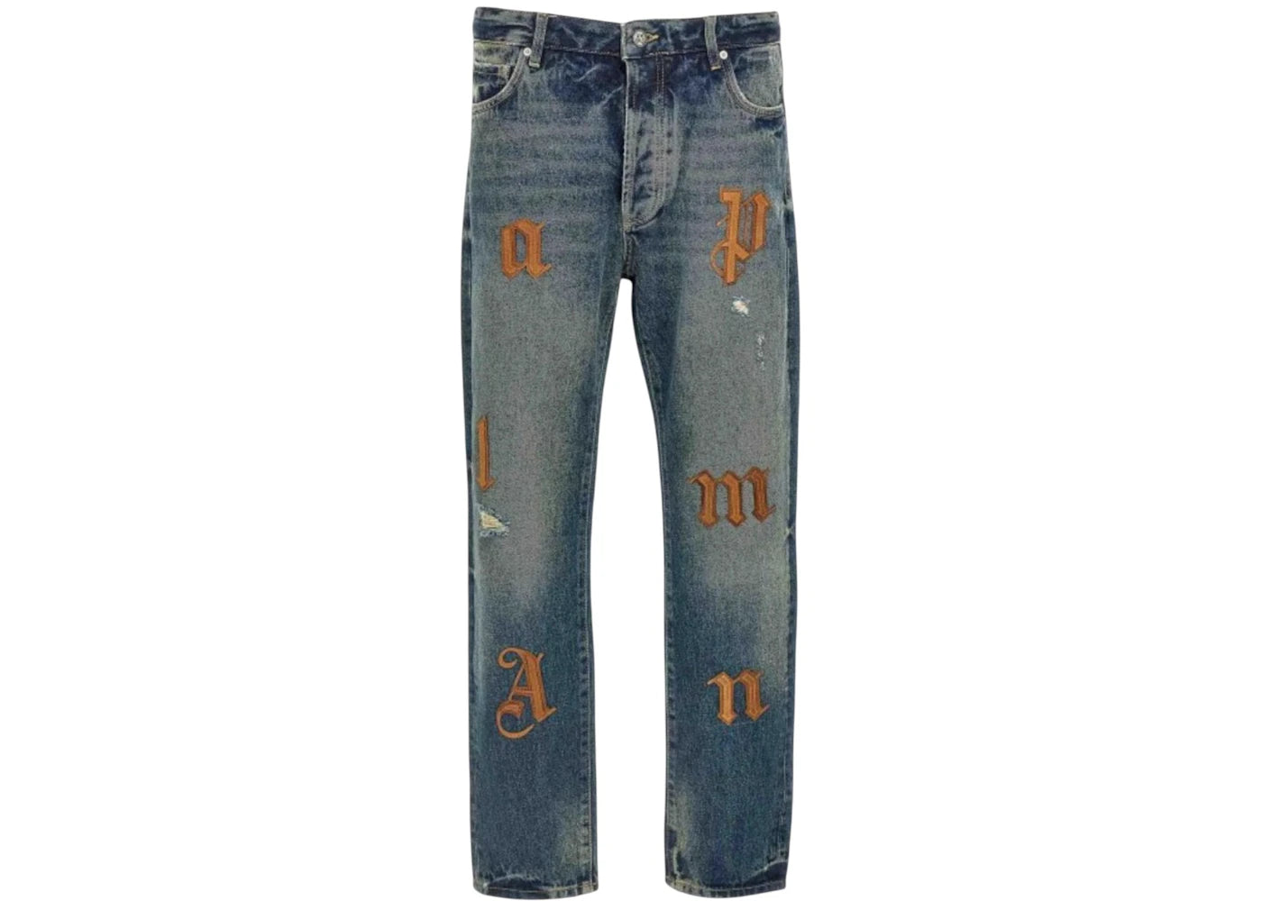 Palm Angels 5 Pocket Patch Straight Jeans Blue/Brown