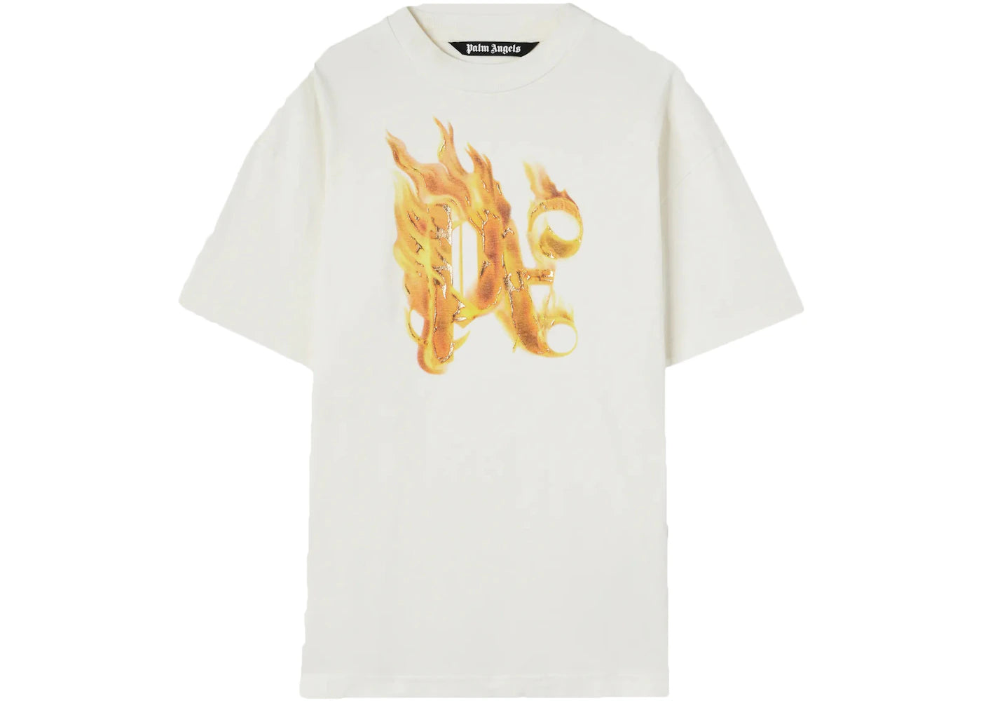 Palm Angels Burning Logo T-Shirt White