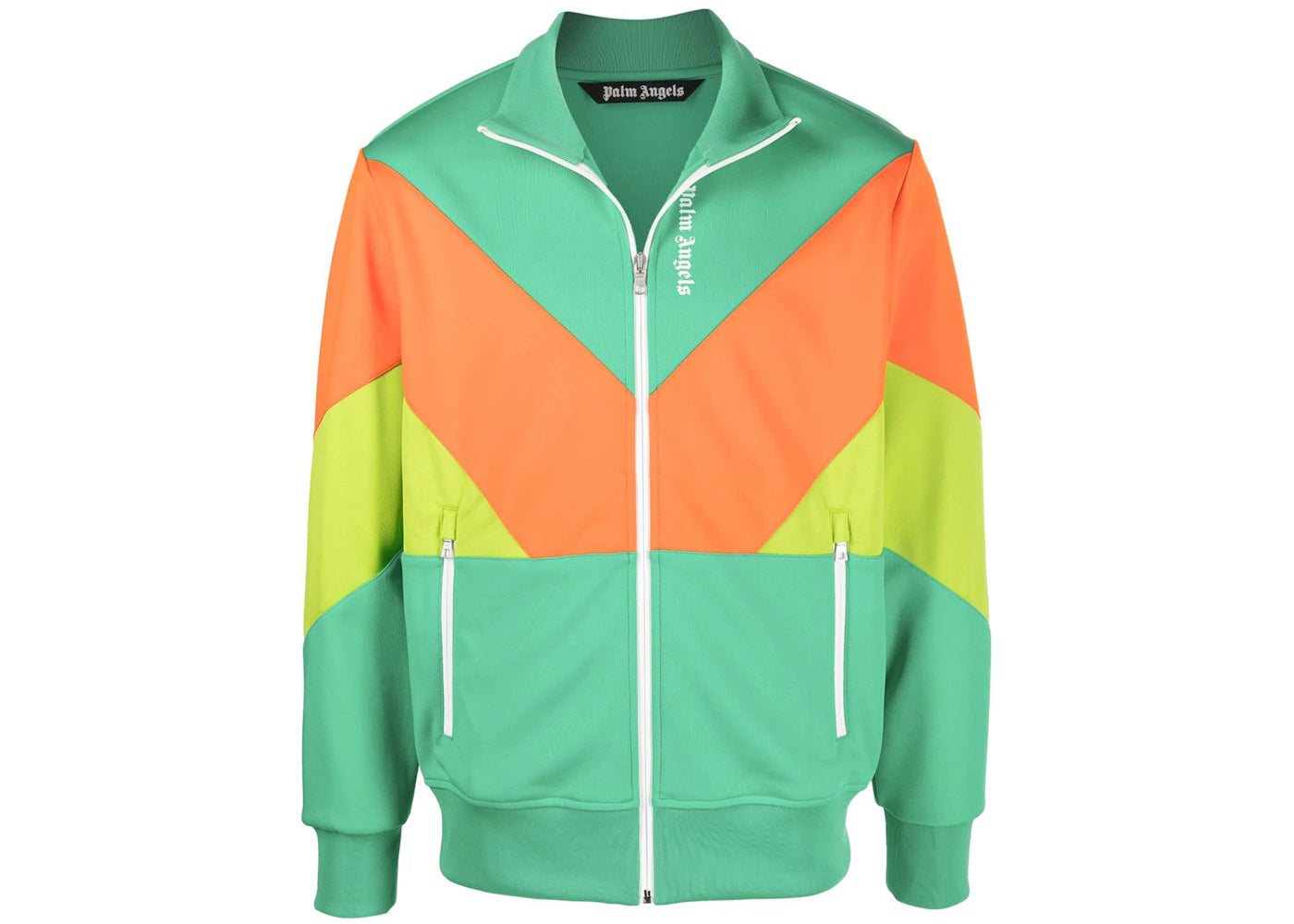 Palm Angels Colorblock Track Jacket Forest Green/Orange/Lime Green