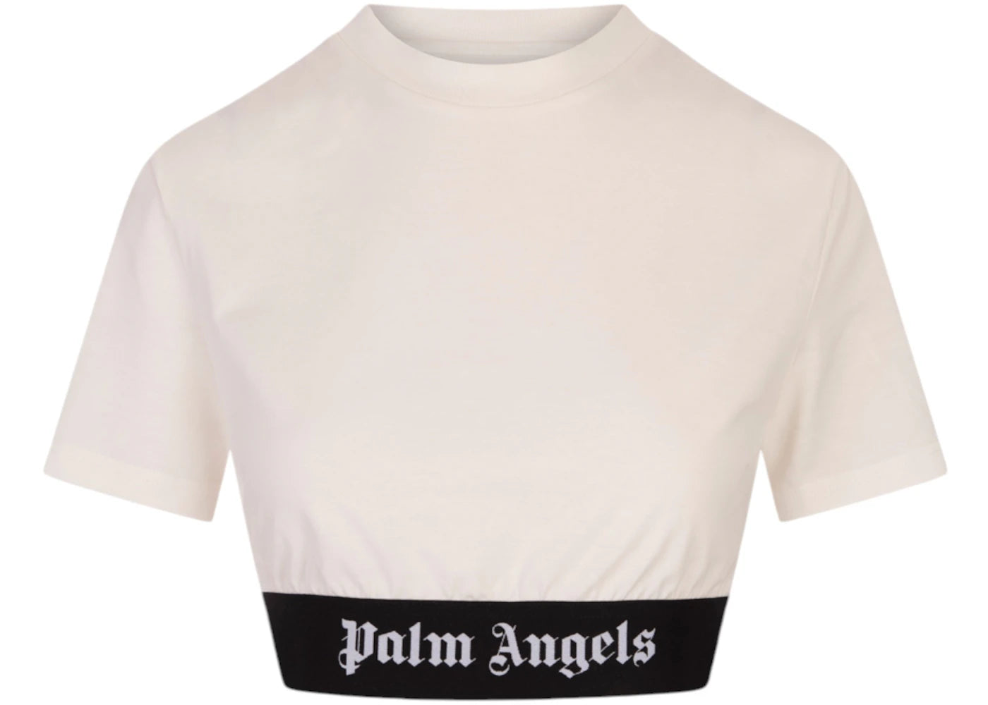 Palm Angels Logo Tape Crop T-shirt White