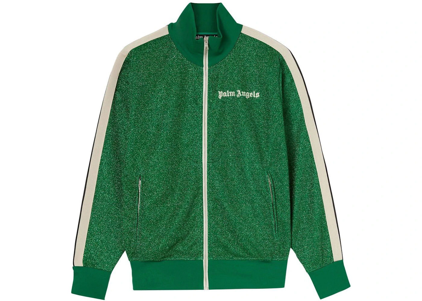 Palm Angels Lurex Track Jacket Green/White