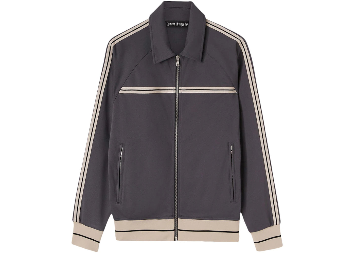 Palm Angels Mini Tape Track Jacket Dark Grey/Off White