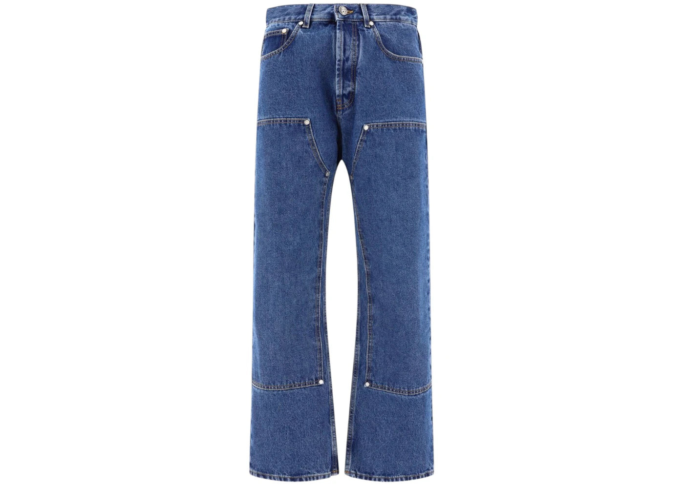 Palm Angels Monogram Workwear Denim Jeans Blue