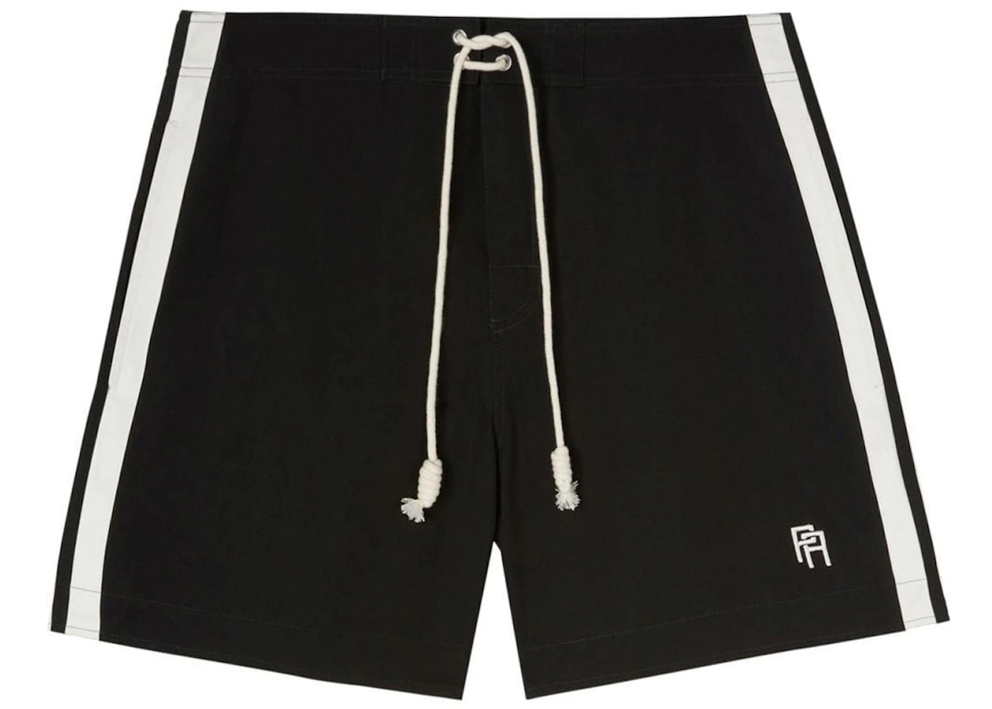 Palm Angels PA Monogram Embroidered Swim Shorts Black/White