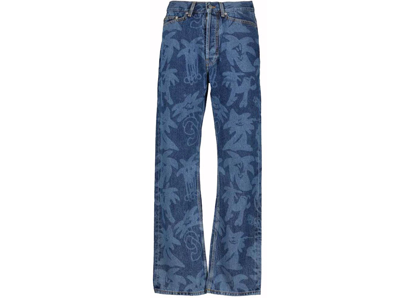 Palm Angels Palmity Straight Leg Jeans Blue