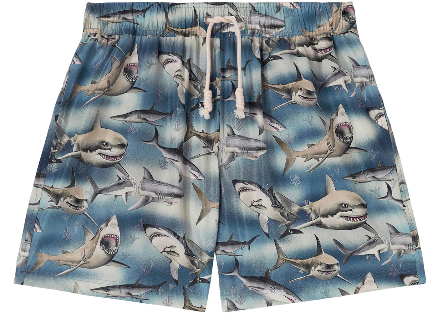 Palm Angels Sharks Swim Shorts Blue/Black/Multi