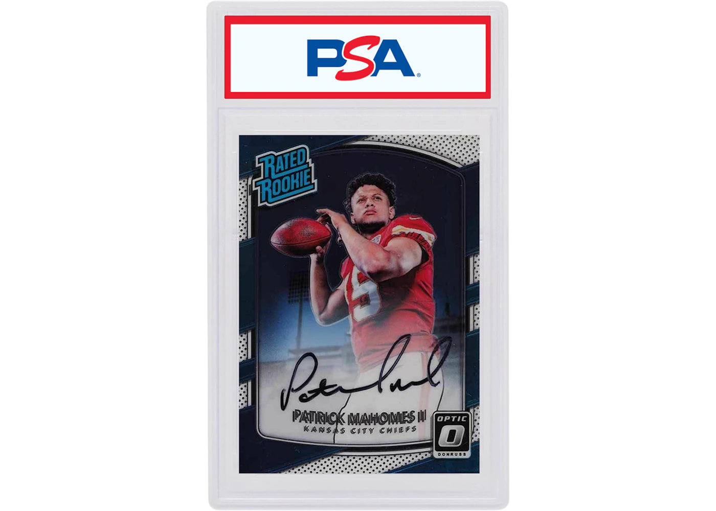 Patrick Mahomes 2017 Panini Donruss Optic Rookie Autograph #177 (PSA or BGS Graded)