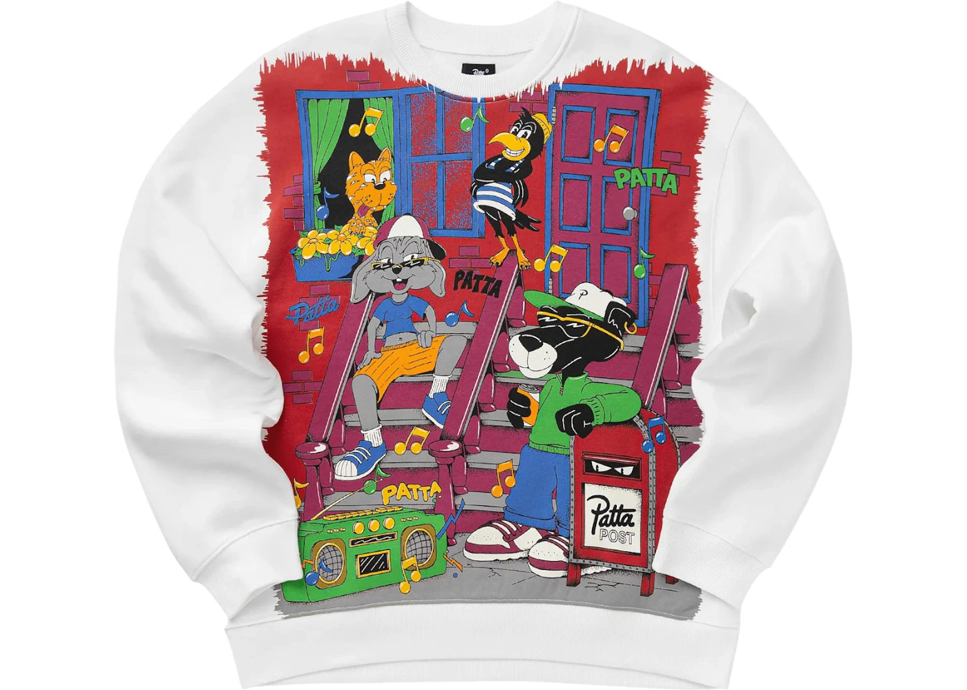 Patta Block Party Crewneck Sweater Light Grey Melange