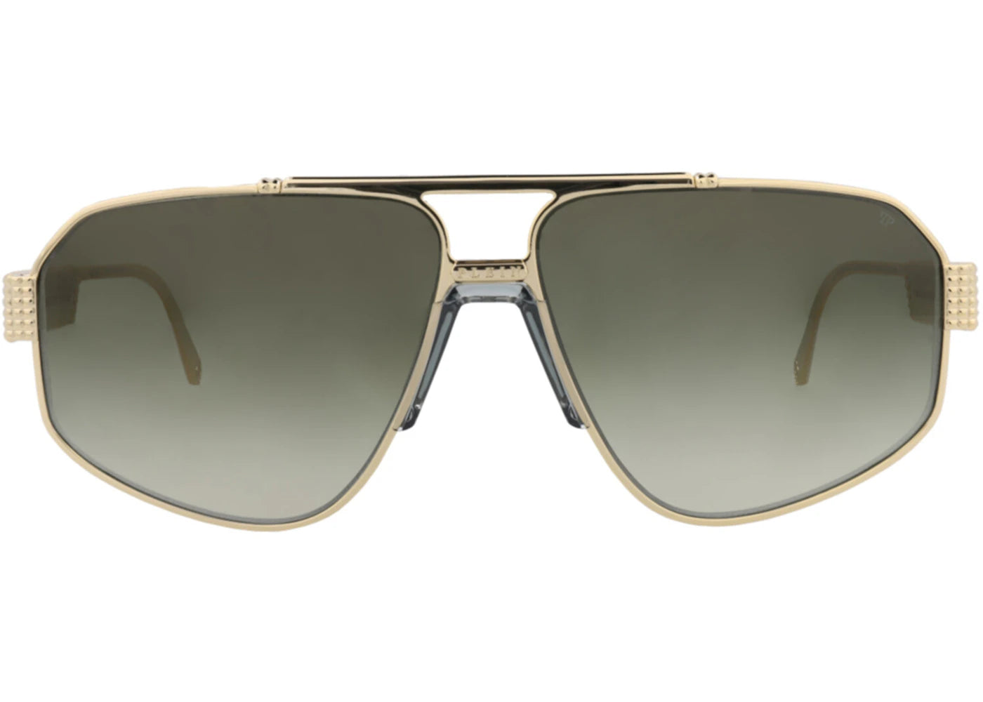 Philipp Plein Aviator-Frame Titanium Sunglasses Gold Gold Green (SPP106M-63-08FF)