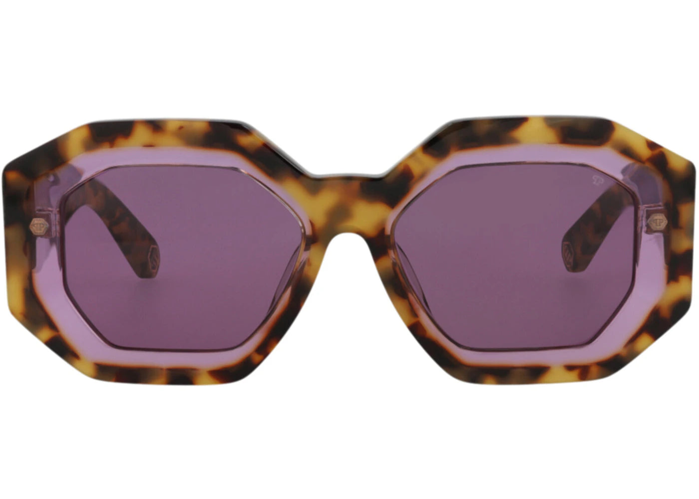 Philipp Plein Square-Frame Acetate Sunglasses Havana Havana Violet (SPP098M-53-0778)