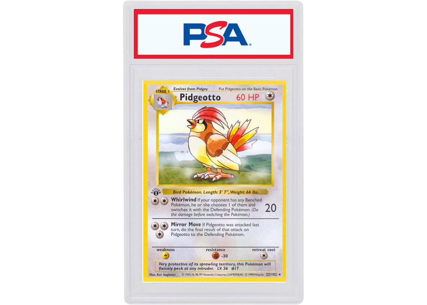 Pidgeotto 1999 Pokemon TCG Base Set 1st Edition #22/102 (PSA or BGS Graded)