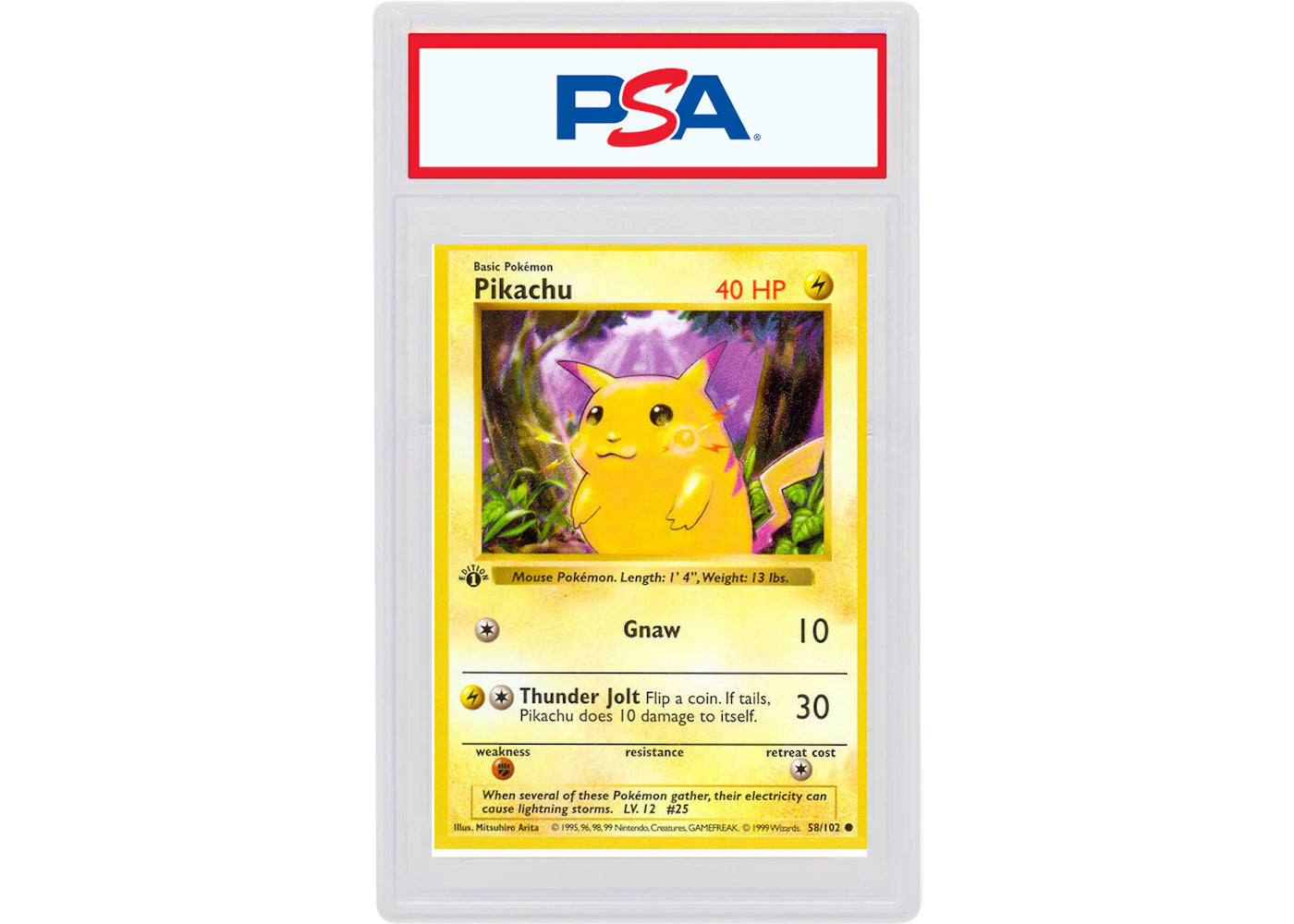 Pikachu Yellow Cheeks 1999 Pokemon TCG Base Set 1st Edition #58/102 (PSA or BGS Graded)