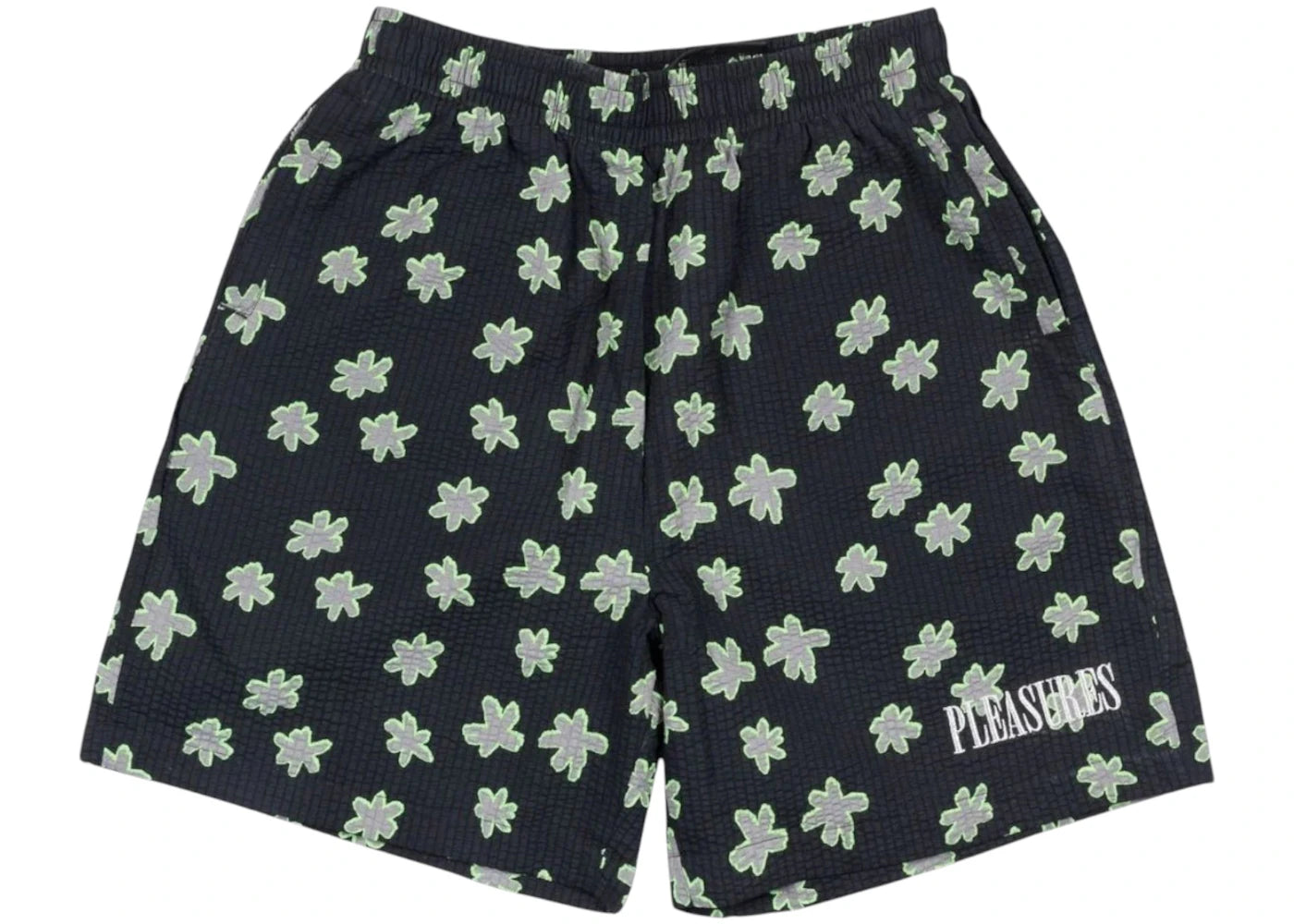 Pleasures Floral Seersucker Shorts Black