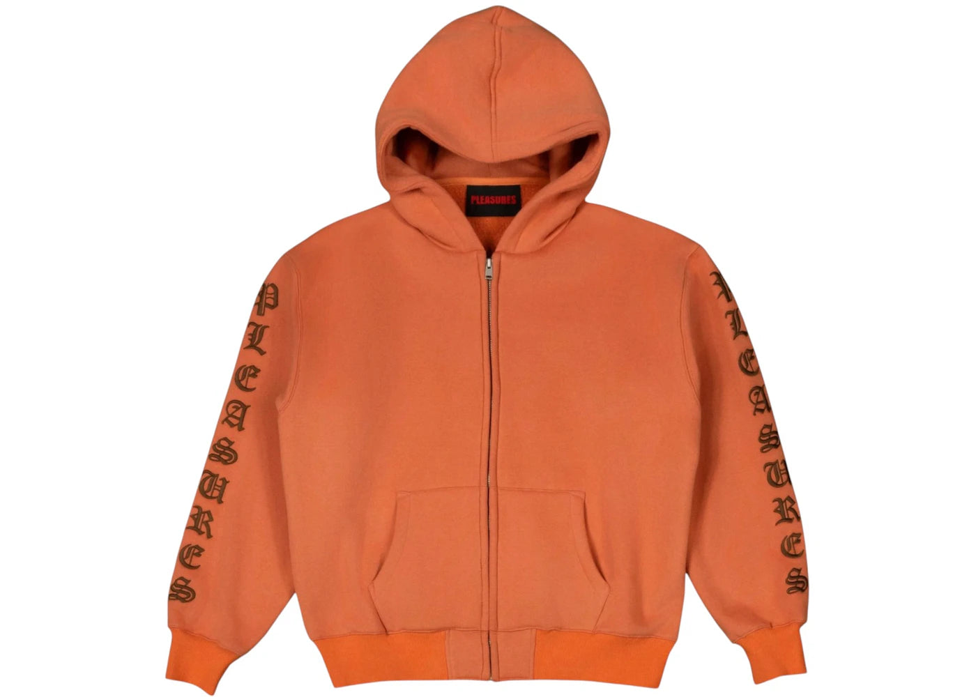 Pleasures Old English Zip Up Hoodie Orange