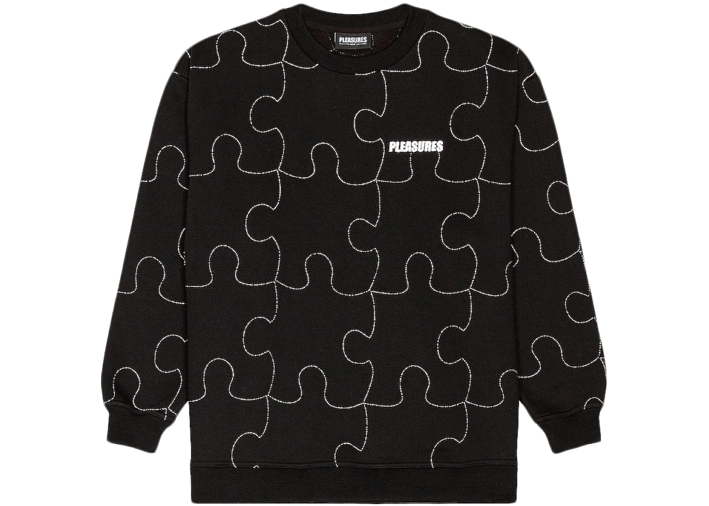 Pleasures Pieces Reflective Crewneck Sweater Black