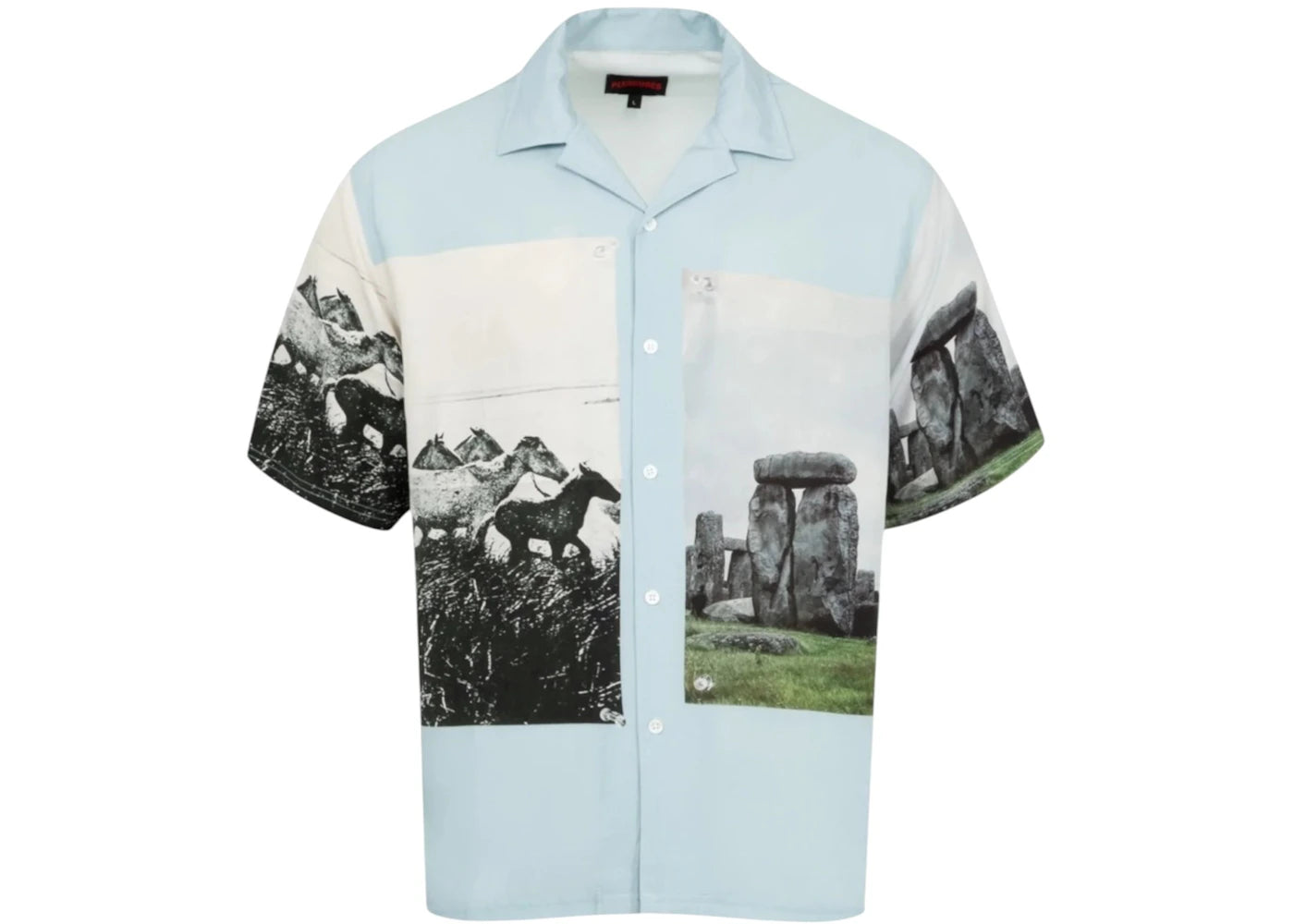 Pleasures Stone Horse Button Down Shirt Blue