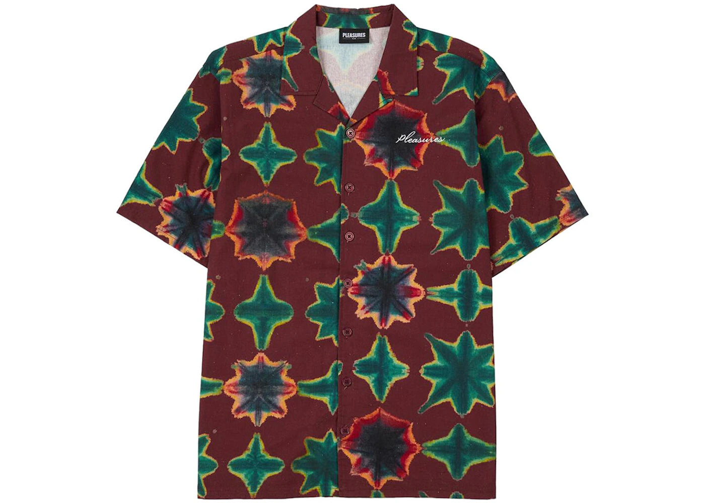 Pleasures Sulfur Short Sleeve Butoon Down Shirt Red