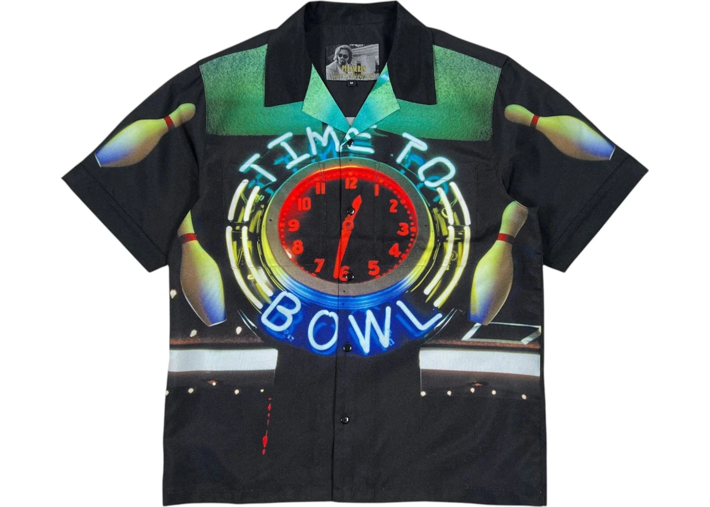 Pleasures Time Bowling Button Up Shirt Black