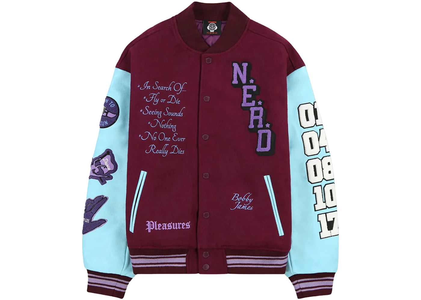 Pleasures x N.E.R.D Varsity Jacket Purple
