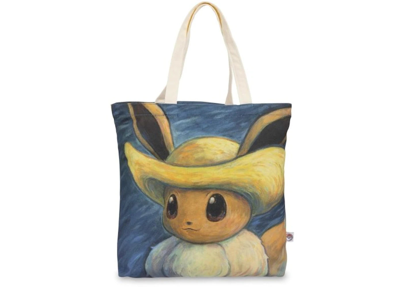 Pokemon Center x Van Gogh Museum: Eevee Inspired by Self-Portrait with Straw Hat Canvas Canvas Tote