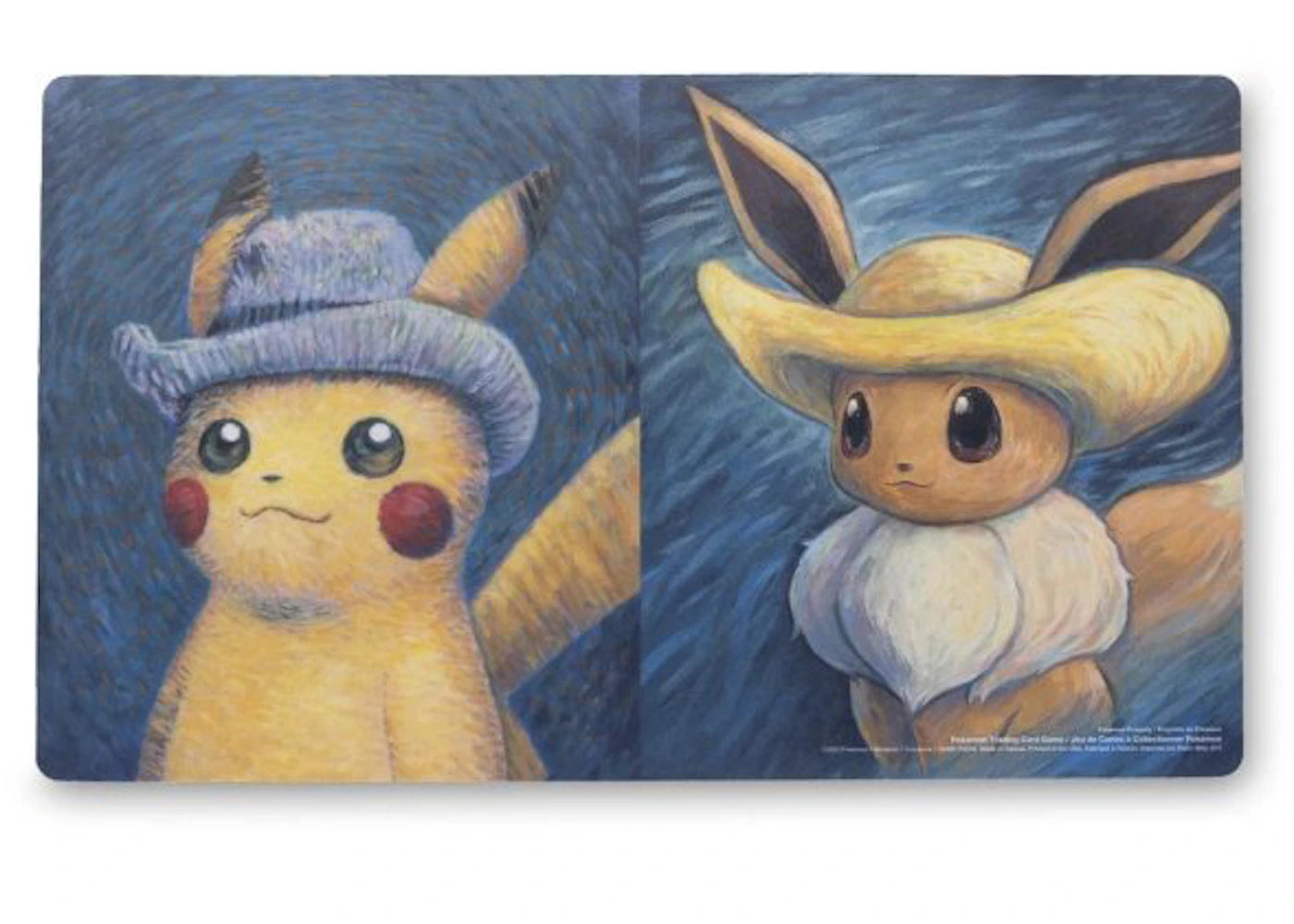 Pokemon Center x Van Gogh Museum: Pikachu & Eevee Inspired by Vincent's Self-Portraits Playmat