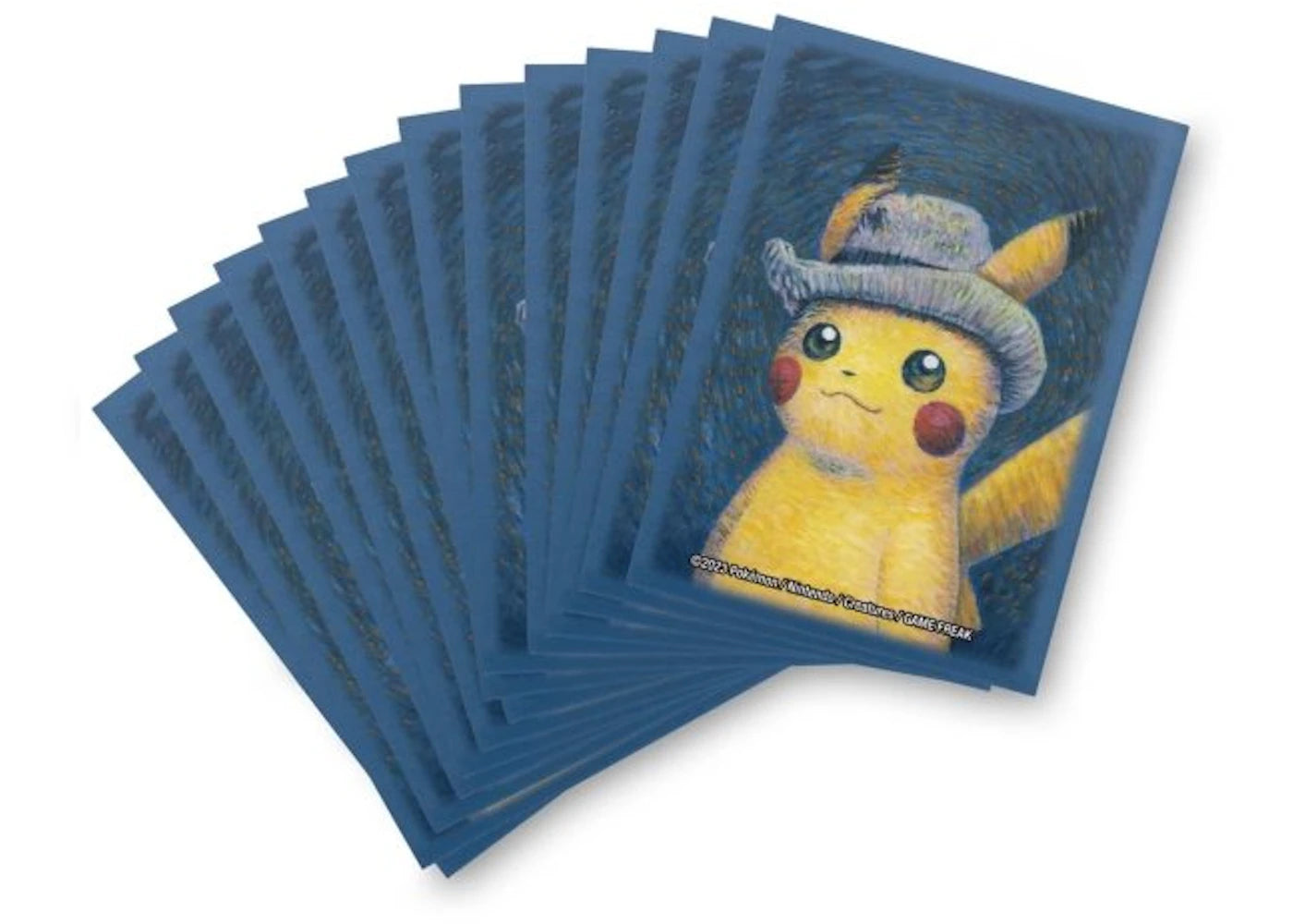 Pokemon Center x Van Gogh Museum: Pikachu Inspired by Self-Portrait with Grey Felt Hat 65 Card Sleeves
