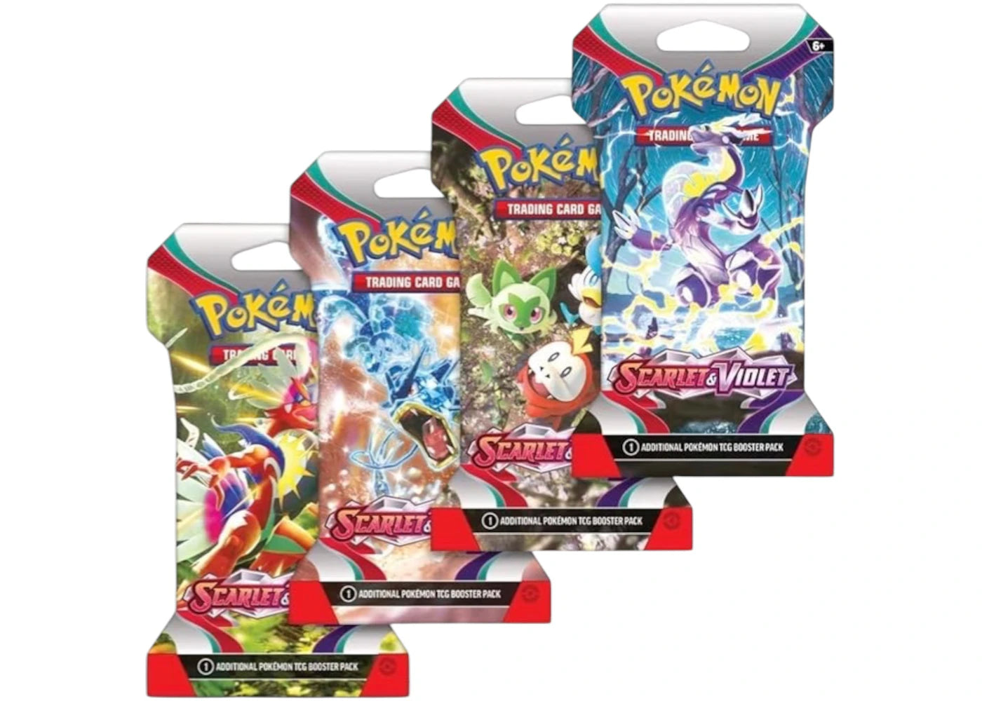 Pokémon Scarlet & Violet Base Set Sleeved Booster Pack 4x Lot (Artwork May Vary)