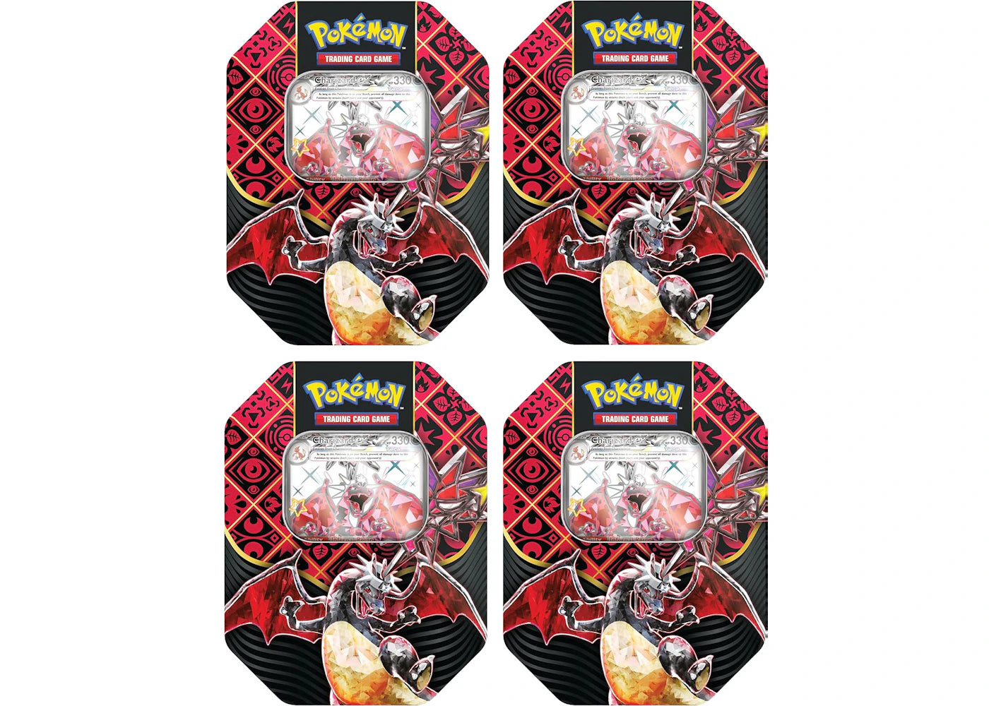 Pokémon Scarlet & Violet Paldean Fates Shiny Charizard Tin 4x Lot