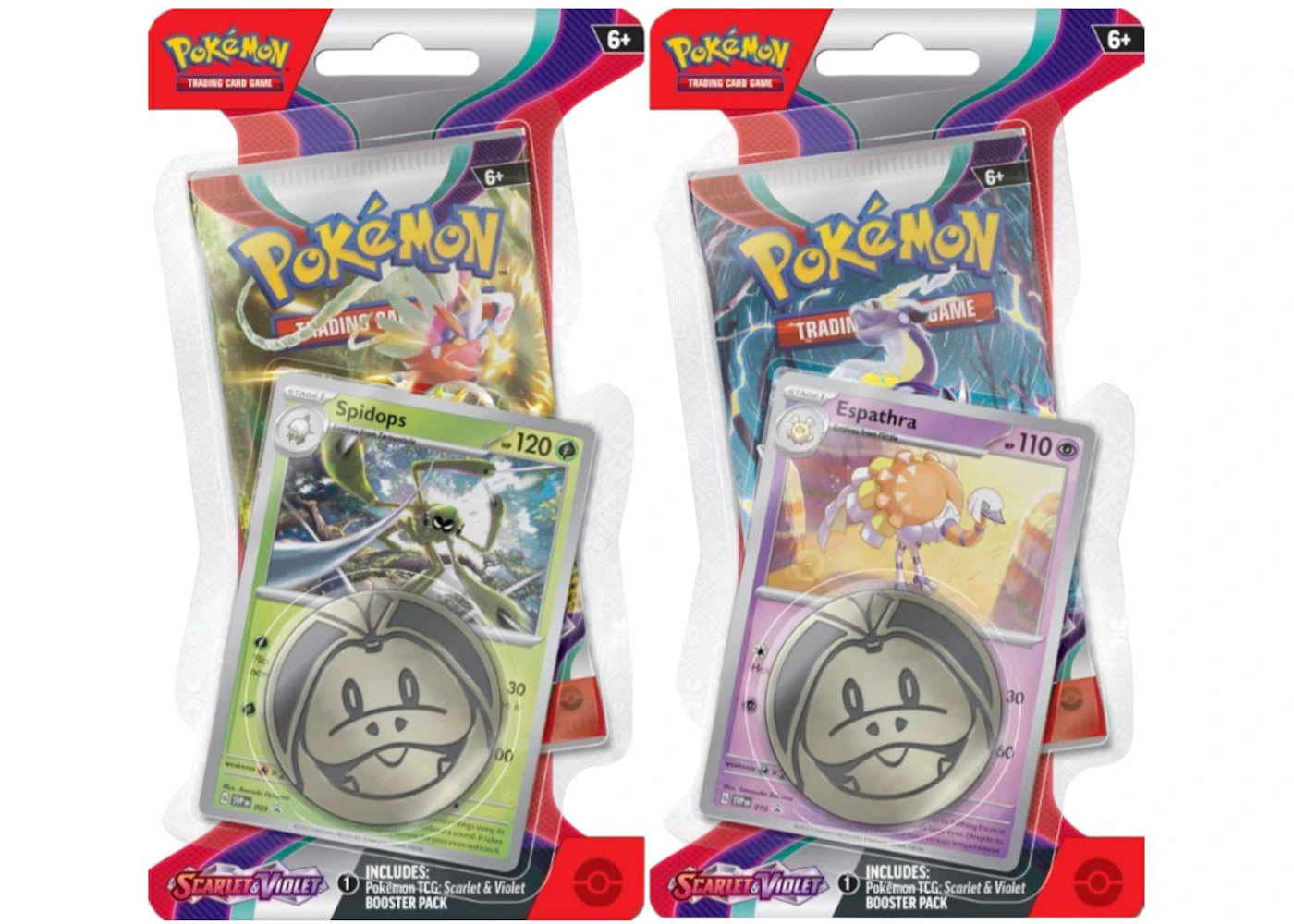 Pokémon Scarlet & Violet Spidops + Espathra Base Set Checklane Blister 2x Lot