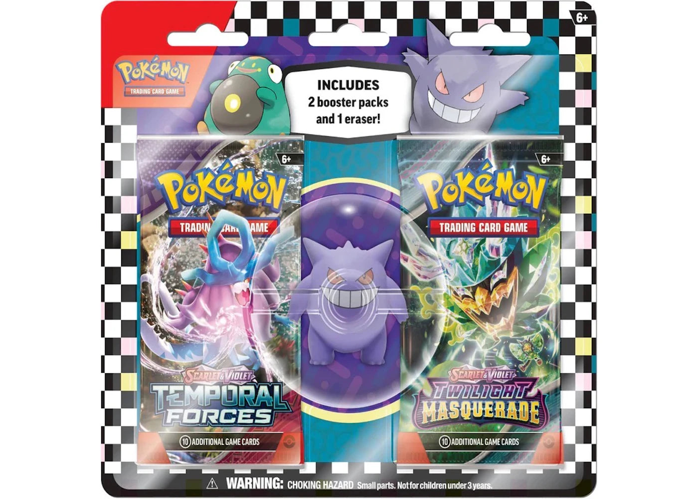 Pokèmon Scarlet & Violet Temporal Forces Back to School Eraser Gengar Blister Pack