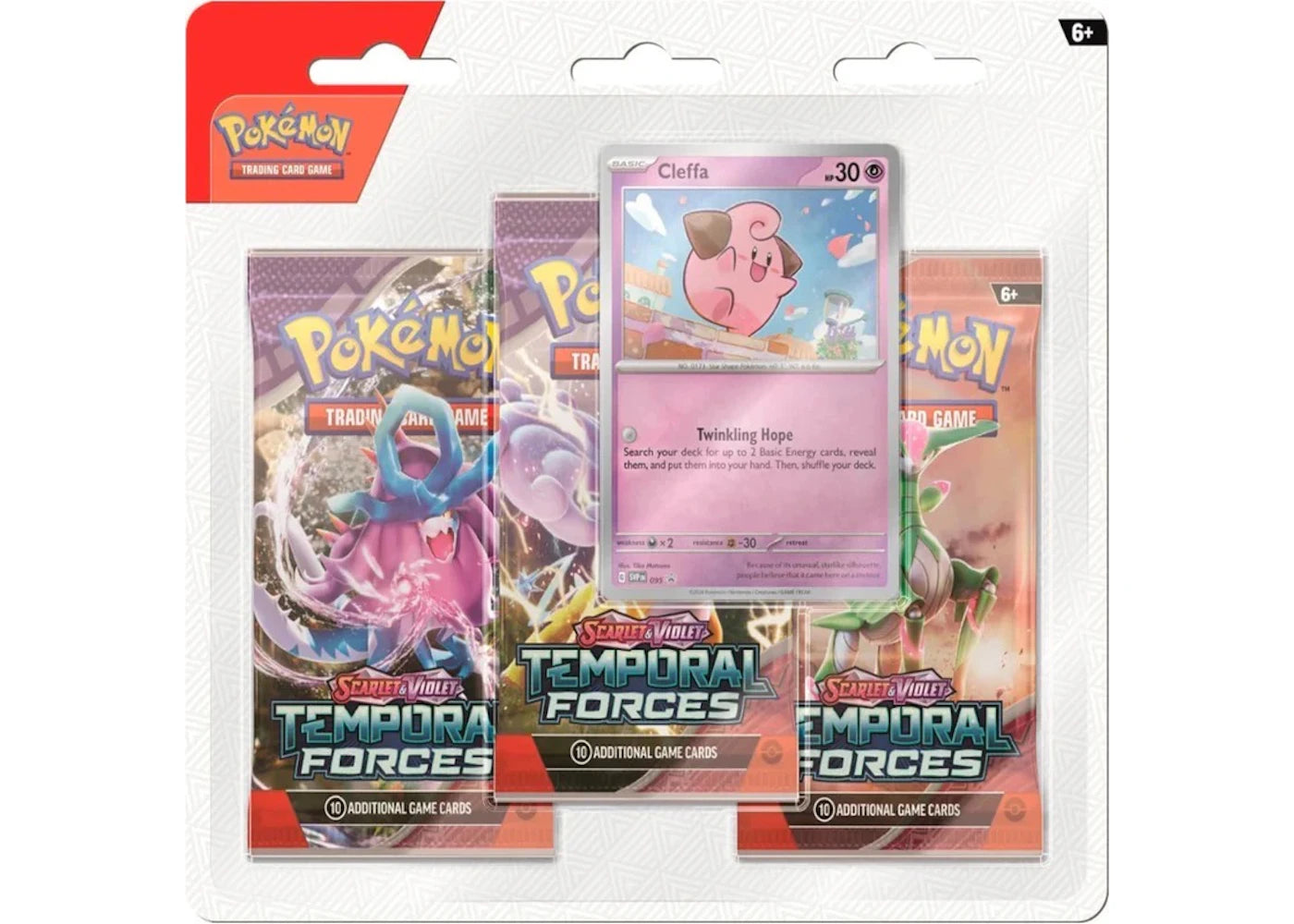 Pokèmon Scarlet & Violet Temporal Forces Cleffa Promo Card 3 Booster Blister Pack